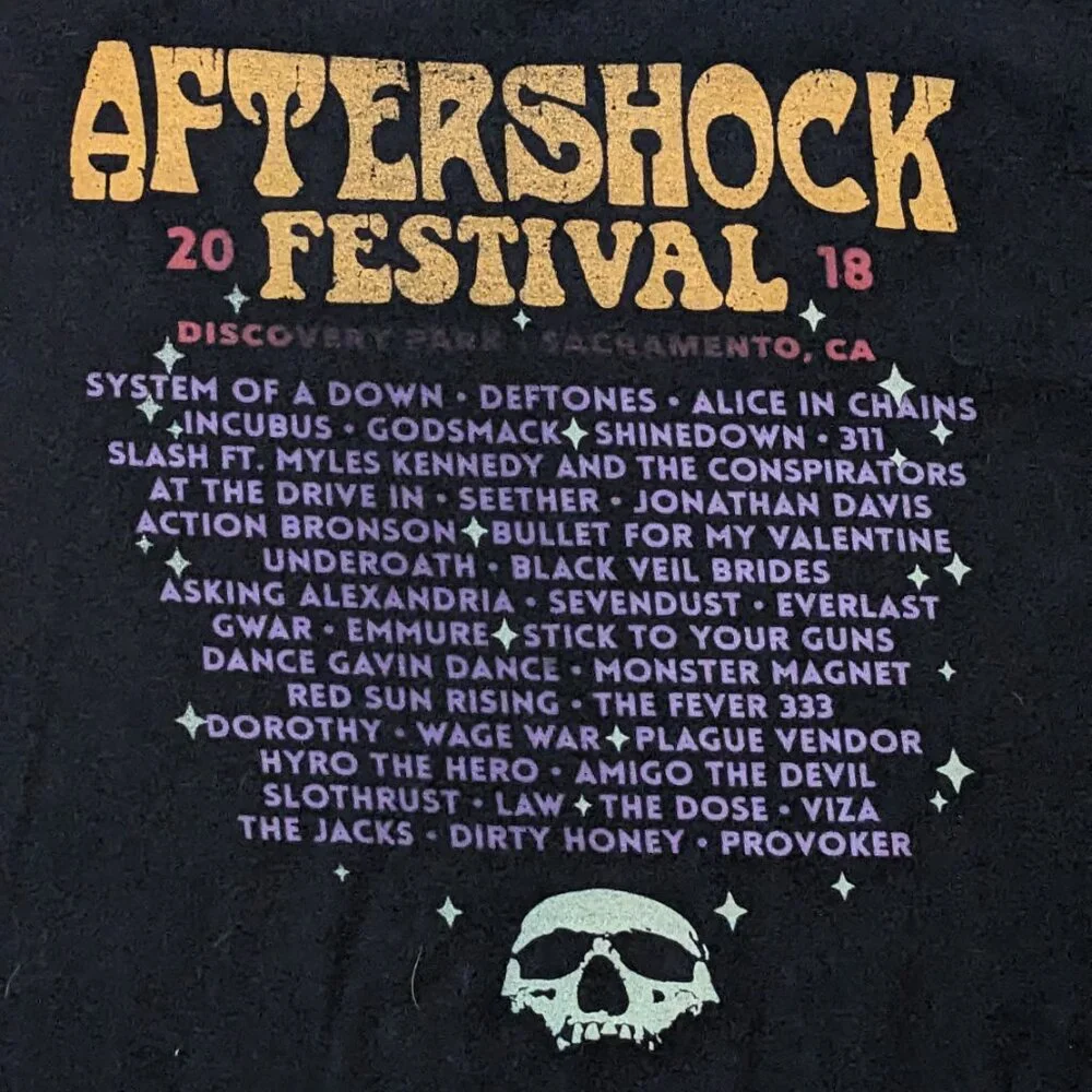 Aftershock Festival 2018 Concert Graphic Tee Shirt Size L Preowned - Picture 4 of 4